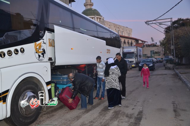 كفرقاسم : الفوج الثاني من عمرات الشتاء لحافلتي سامر الدعدوع وناصر الدويد يغادرون البلدة باتجاه الديار الحجازية